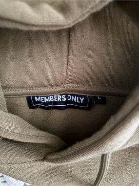 Members Only Men's Crewneck Hoodie in Tan